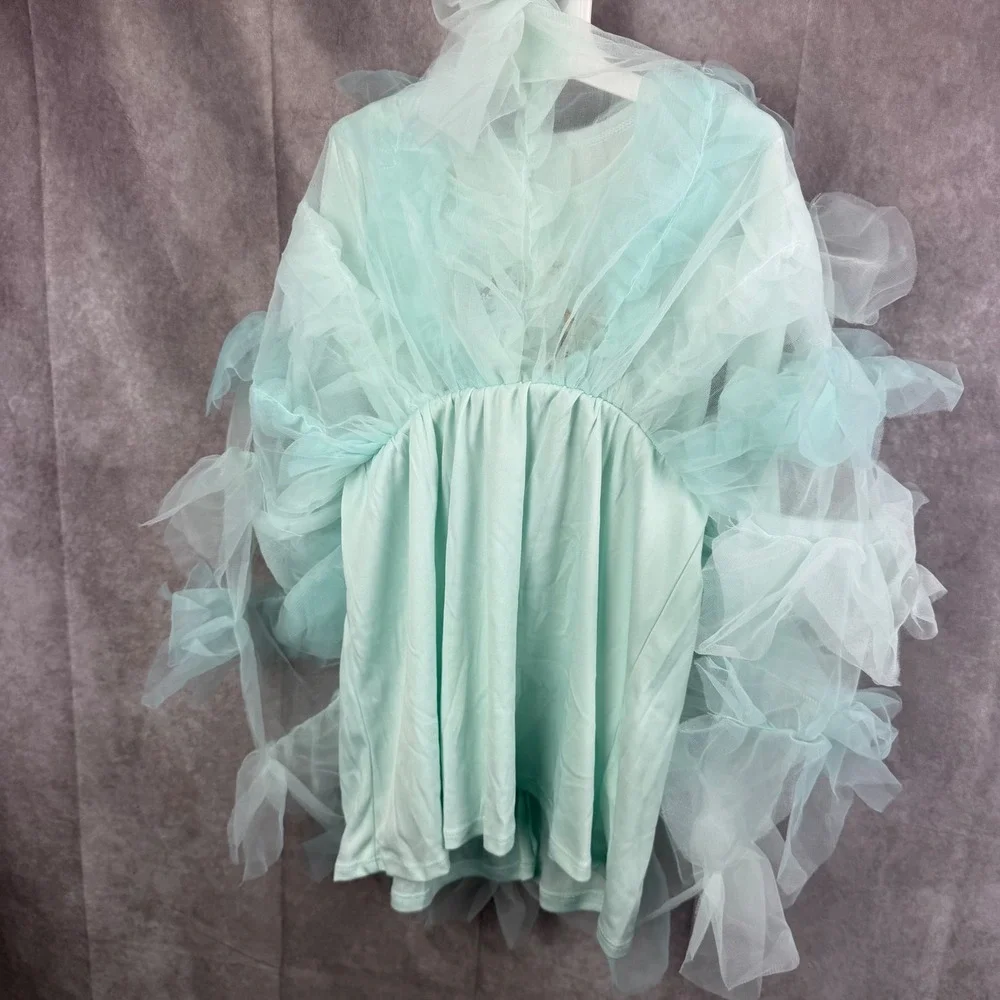 Bluey Bingo Girls Mint Green Long Sleeve Tulle Tutu Dress BBLUK75CDK New 5T